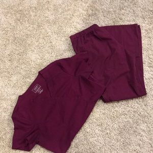 Woman’s Cherokee Workwear Maroon Scrub Set